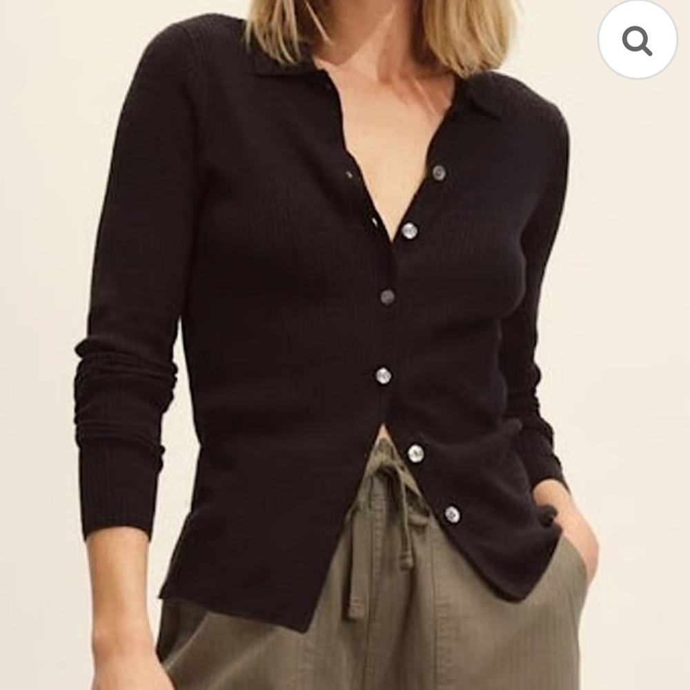 Buck Mason Black Linen Blend Button Down Shirt